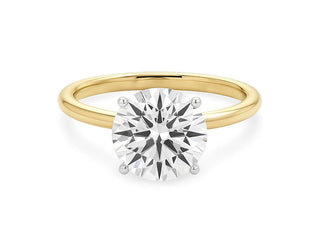 3 Carat Round Lab Grown IGI G/VS1 Diamond Solitaire Ring in 10K Yellow Gold