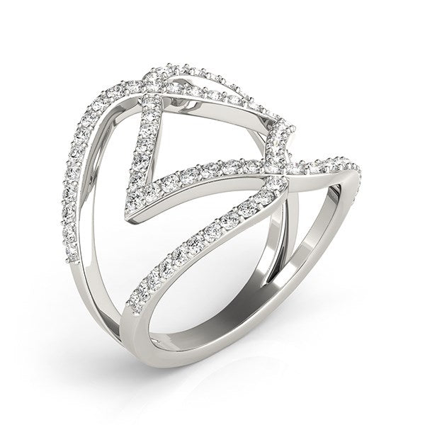 Diamond Interlinked Band Style Ring in 14k White Gold (3/4 cttw)