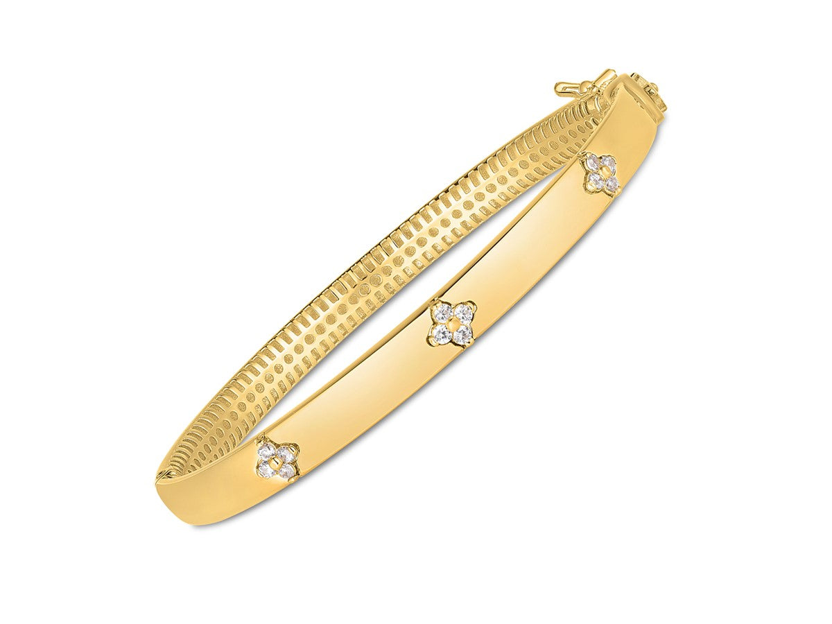14k Yellow Gold Trilogy Diamond Bangle (5.40 mm)