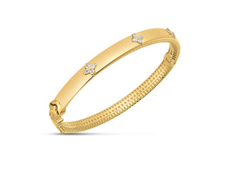 14k Yellow Gold Trilogy Diamond Bangle (5.40 mm)