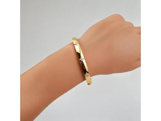 14k Yellow Gold Trilogy Diamond Bangle (5.40 mm)