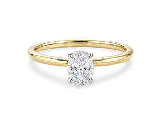 1 Carat Oval Lab Grown IGI G/VS1 Diamond Solitaire Ring in 14K Yellow Gold