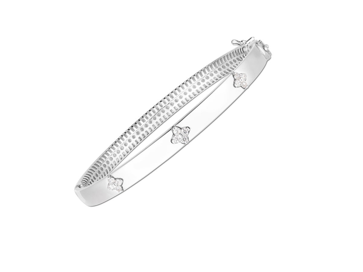 14k White Gold Trilogy Diamond Bangle (5.40 mm)