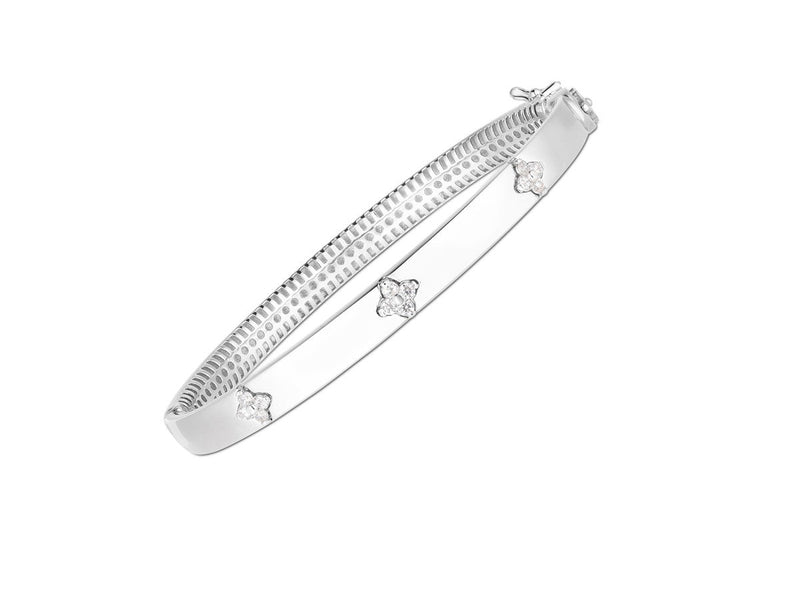 14k White Gold Trilogy Diamond Bangle (5.40 mm)