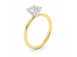 1 Carat Cushion Lab Grown IGI G/VS1 Diamond Solitaire Ring in 14K Yellow Gold