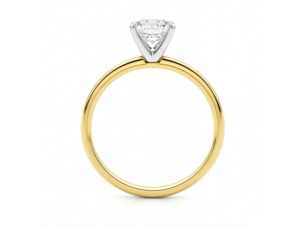 1 Carat Cushion Lab Grown IGI G/VS1 Diamond Solitaire Ring in 14K Yellow Gold