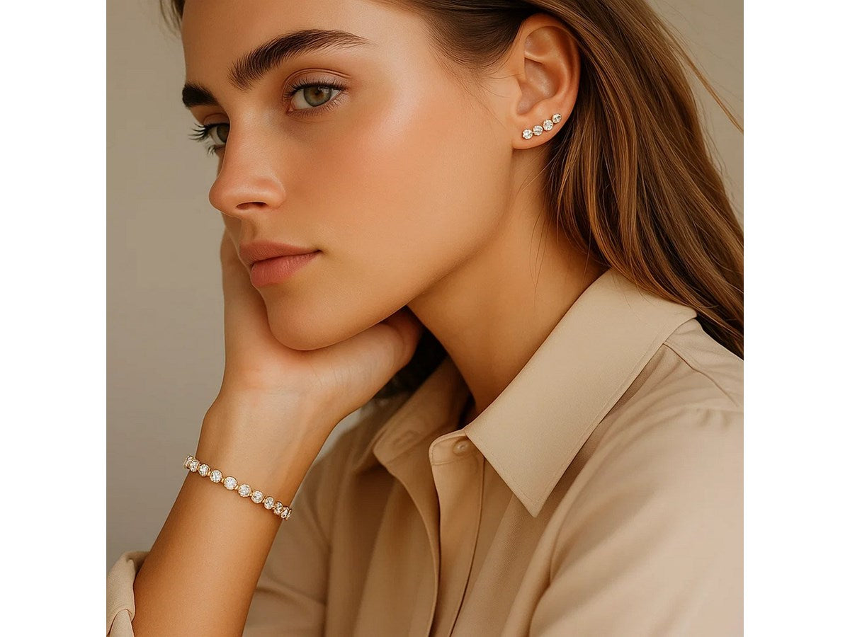 Lab Grown Round Diamond Tennis Bracelet in 14k Yellow Gold (6 cctw F/G  VS2/SI1)