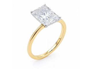5 Carat Radiant Lab Grown IGI G/VS1 Diamond Solitaire Ring in 14K Yellow Gold