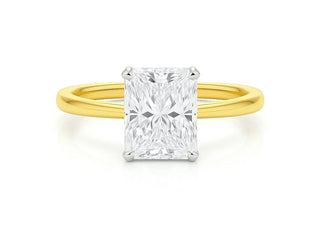 5 Carat Radiant Lab Grown IGI G/VS1 Diamond Solitaire Ring in 14K Yellow Gold