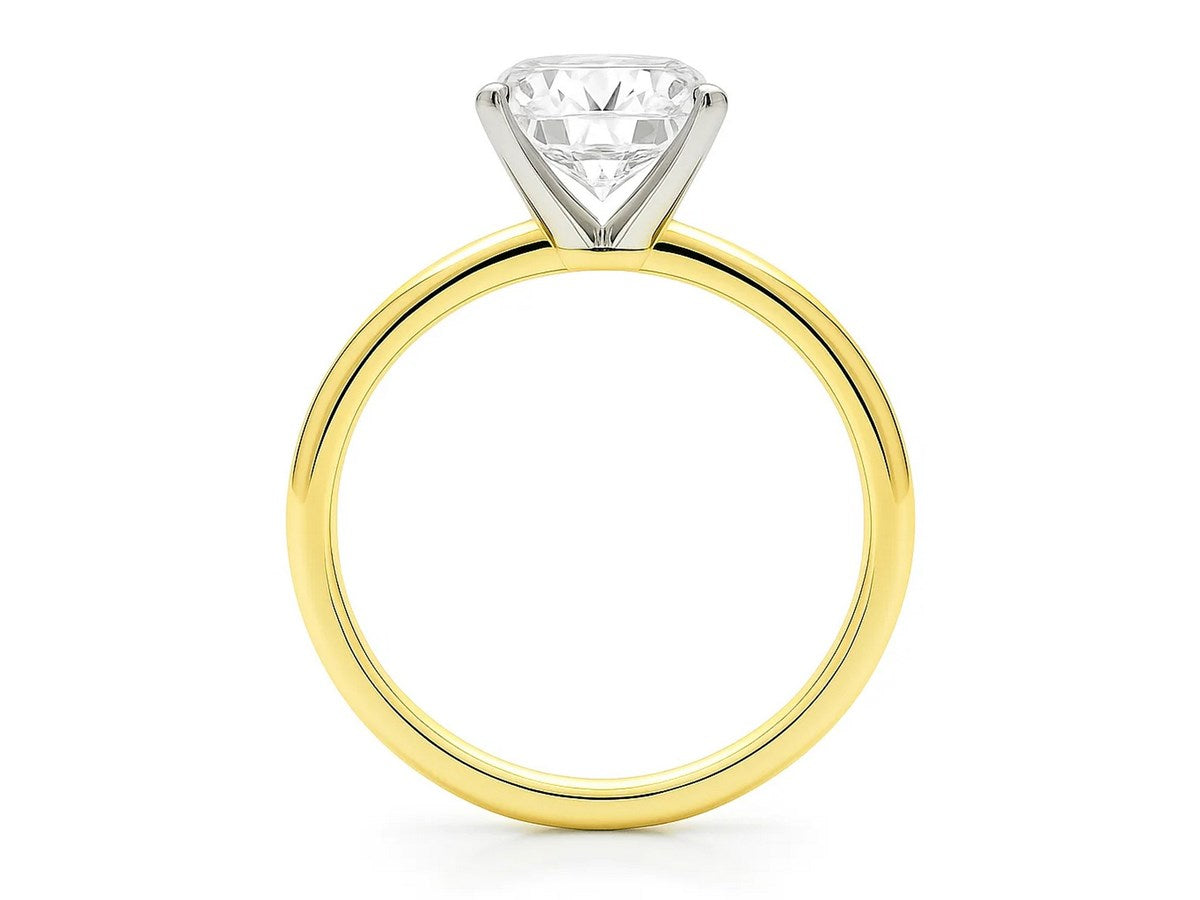 5 Carat Radiant Lab Grown IGI G/VS1 Diamond Solitaire Ring in 14K Yellow Gold