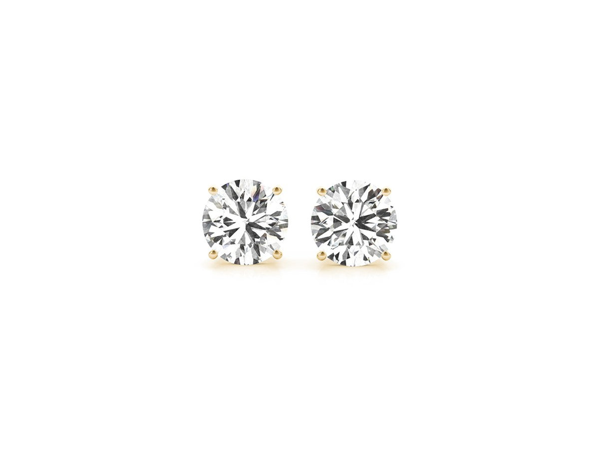 3 cttw Certified IGI Lab Grown Round Diamond Stud Earrings 14k Yellow Gold (G/VS2)