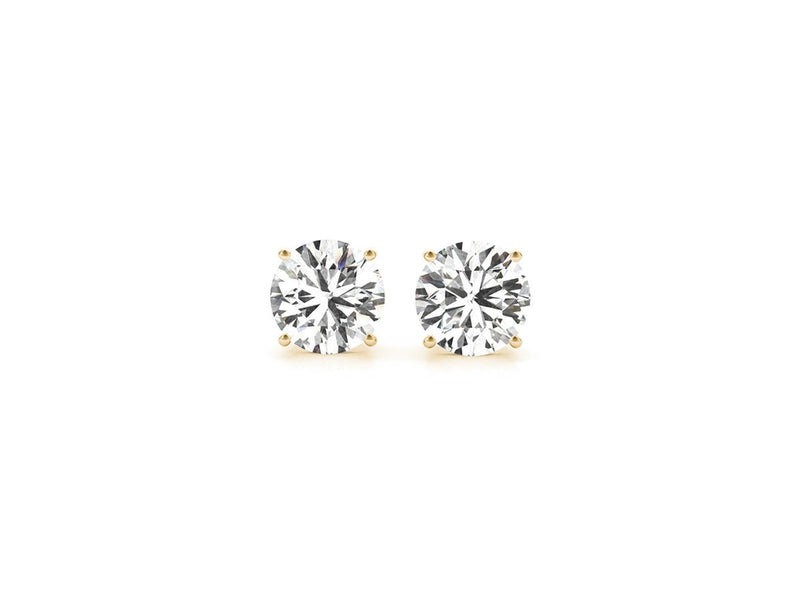 3 cttw Certified IGI Lab Grown Round Diamond Stud Earrings 14k Yellow Gold (G/VS2)
