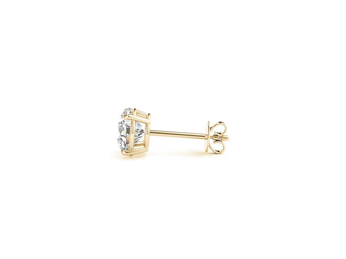 3 cttw Certified IGI Lab Grown Round Diamond Stud Earrings 14k Yellow Gold (G/VS2)