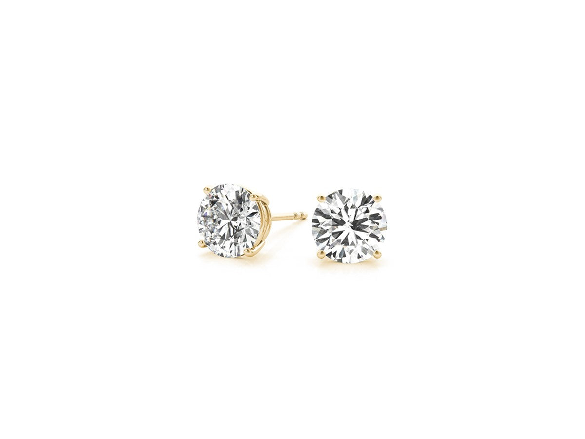 3 cttw Certified IGI Lab Grown Round Diamond Stud Earrings 14k Yellow Gold (G/VS2)