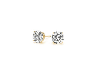 3 cttw Certified IGI Lab Grown Round Diamond Stud Earrings 14k Yellow Gold (G/VS2)