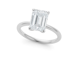 2 Carat Emerald Lab Grown IGI G/VS1 Diamond Solitaire Ring in 14K White Gold