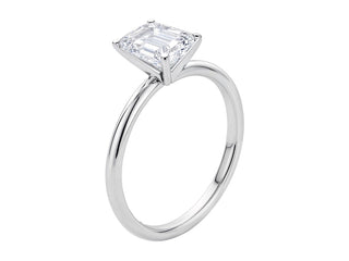 2 Carat Emerald Lab Grown IGI G/VS1 Diamond Solitaire Ring in 14K White Gold