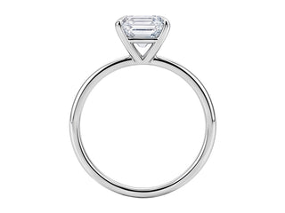 2 Carat Emerald Lab Grown IGI G/VS1 Diamond Solitaire Ring in 14K White Gold