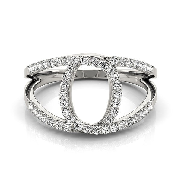 Loop Design Dual Band Ring with Diamonds in 14k White Gold (1/2 cttw)