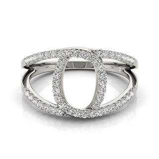 Loop Design Dual Band Ring with Diamonds in 14k White Gold (1/2 cttw)