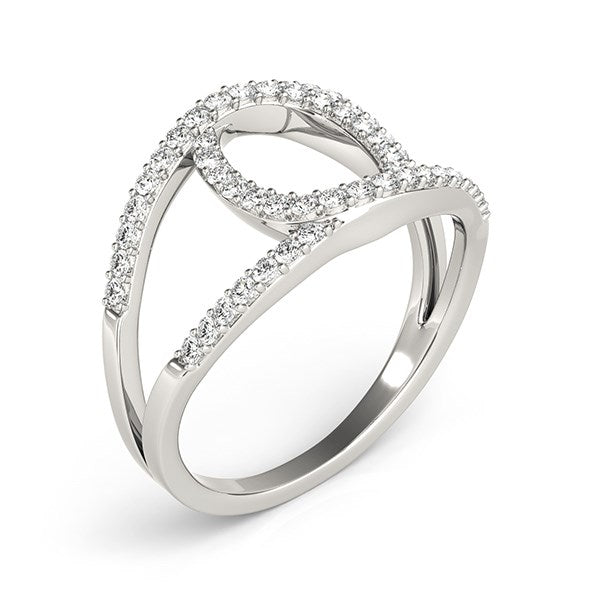 Loop Design Dual Band Ring with Diamonds in 14k White Gold (1/2 cttw)