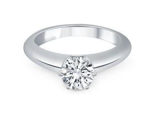Solitaire Cathedral Engagement Ring in 14k White Gold