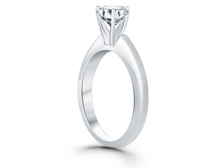 Solitaire Cathedral Engagement Ring in 14k White Gold