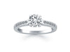 Diamond Channel Cathedral Engagement Ring in 14k White Gold