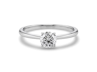 3/4 Carat Round Lab Grown IGI G/VS1 Diamond Solitaire Ring in Sterling Silver