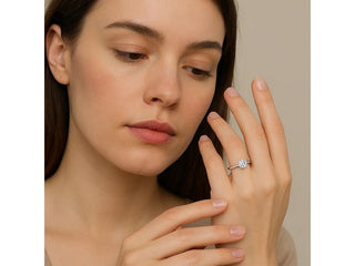 3/4 Carat Round Lab Grown IGI G/VS1 Diamond Solitaire Ring in Sterling Silver