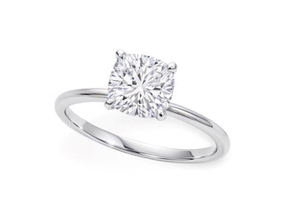 2 Carat Cushion Lab Grown IGI G/VS1 Diamond Solitaire Ring in 10K White Gold