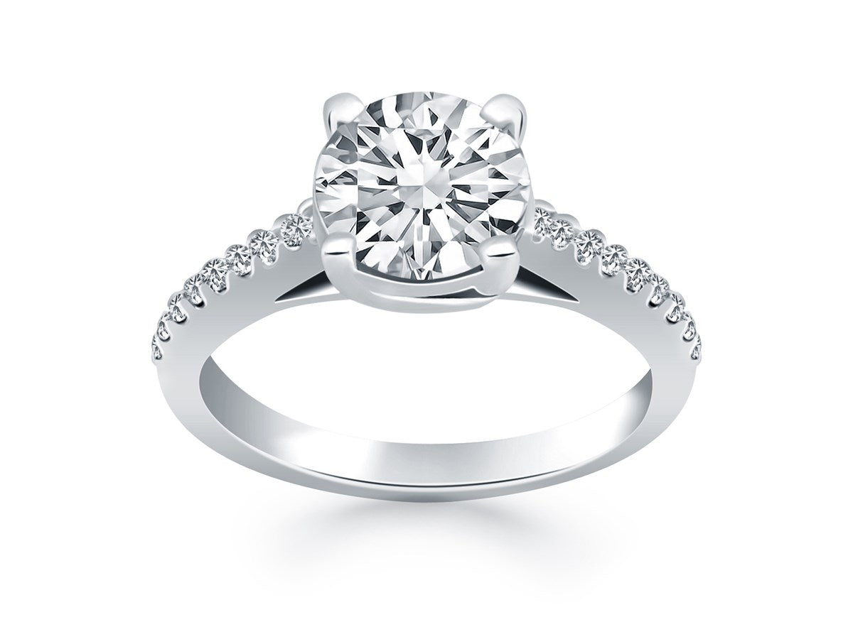 Trellis Diamond Engagement Ring in 14k White Gold