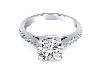 Trellis Diamond Engagement Ring in 14k White Gold