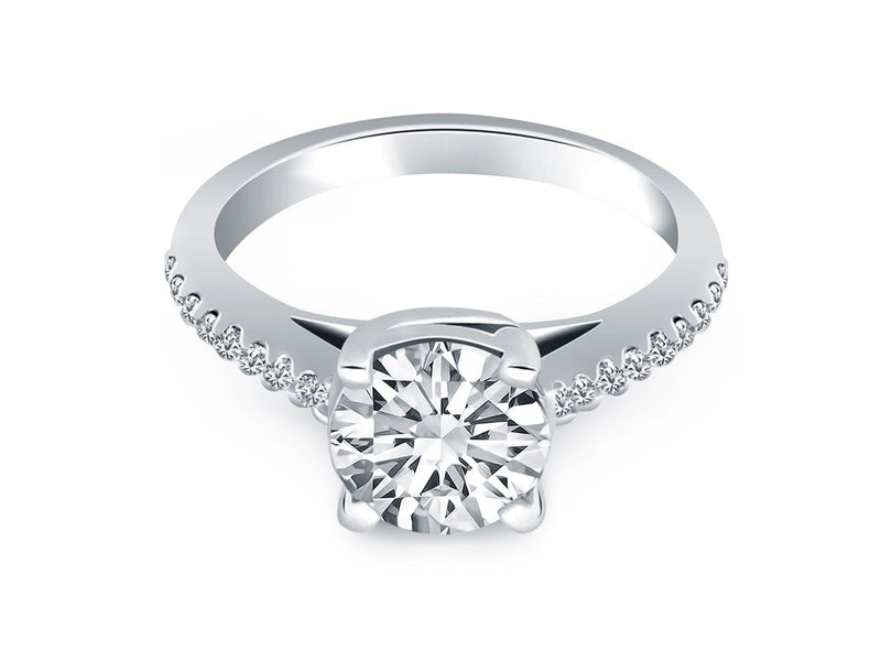 Trellis Diamond Engagement Ring in 14k White Gold