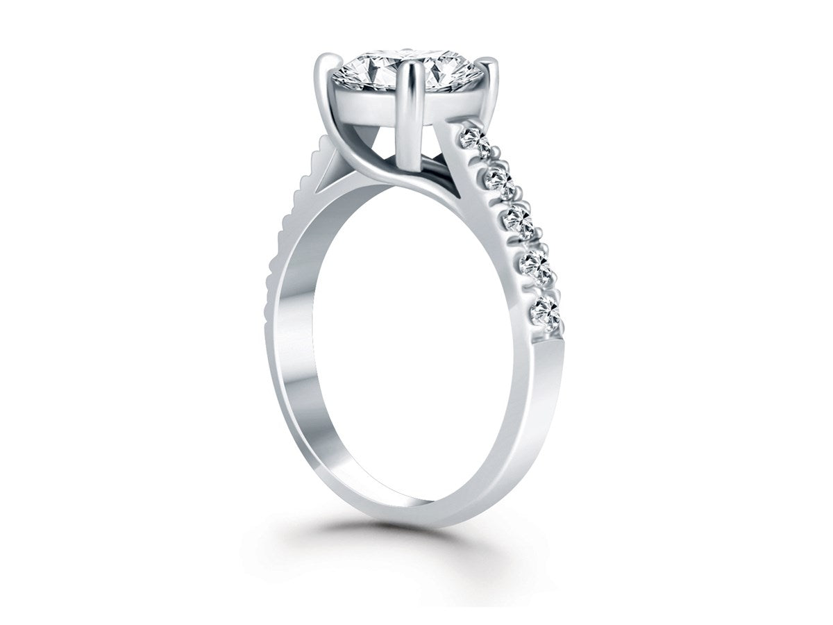 Trellis Diamond Engagement Ring in 14k White Gold