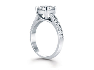 Trellis Diamond Engagement Ring in 14k White Gold