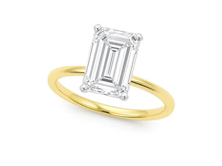2 Carat Emerald Lab Grown IGI G/VS1 Diamond Solitaire Ring in 14K Yellow Gold