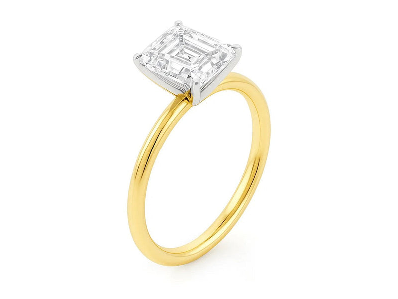 2 Carat Emerald Lab Grown IGI G/VS1 Diamond Solitaire Ring in 14K Yellow Gold