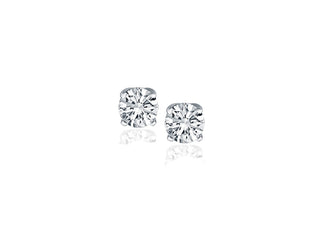 Classic Round Diamond Stud Earrings in 14k White Gold (1/2 cttw)