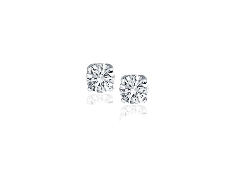 Classic Round Diamond Stud Earrings in 14k White Gold (1/2 cttw)