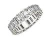 Emerald Cut Lab Grown Diamond Eternity Ring in 14k White Gold (5 cttw FG/VS2)