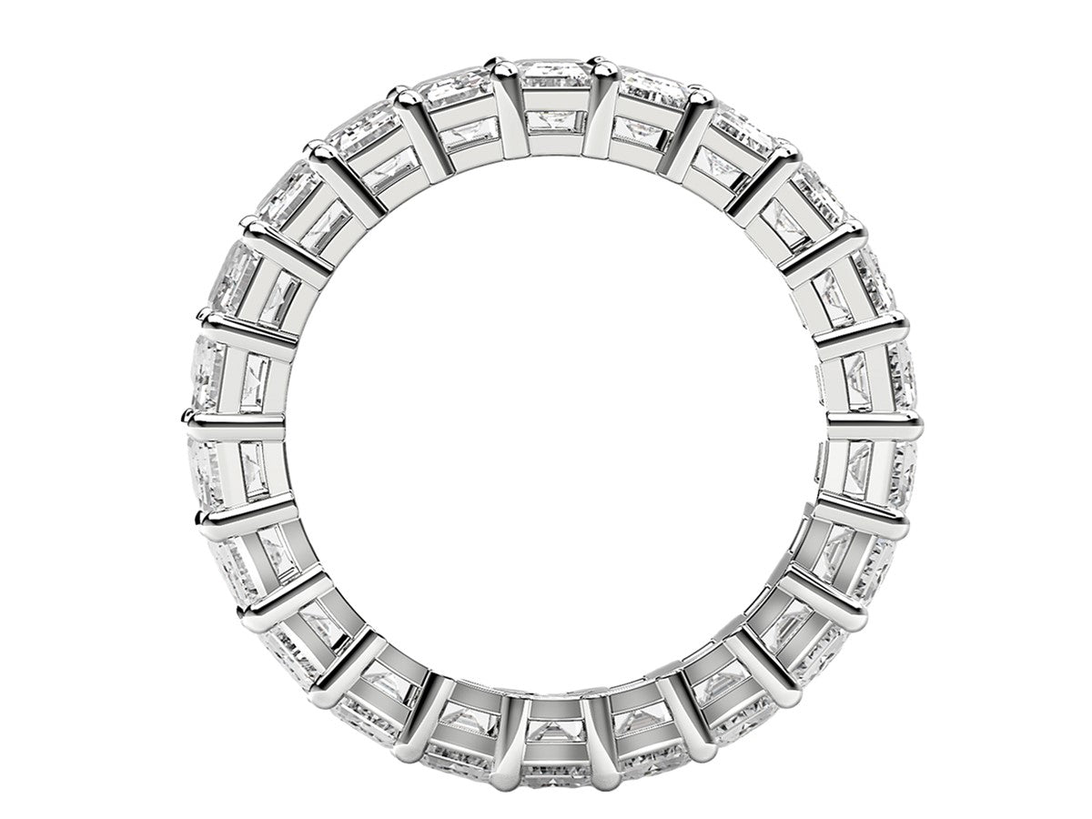 Emerald Cut Lab Grown Diamond Eternity Ring in 14k White Gold (5 cttw FG/VS2)