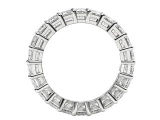 Emerald Cut Lab Grown Diamond Eternity Ring in 14k White Gold (5 cttw FG/VS2)