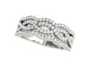 Diamond Studded Ring with Four Curves in 14k White Gold (5/8 cttw)