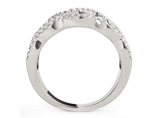 Diamond Studded Ring with Four Curves in 14k White Gold (5/8 cttw)