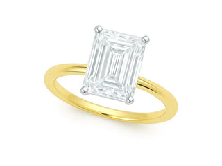 3 Carat Radiant Lab Grown IGI G/VS1 Diamond Solitaire Ring in 10K Yellow Gold