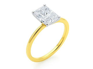 3 Carat Radiant Lab Grown IGI G/VS1 Diamond Solitaire Ring in 10K Yellow Gold