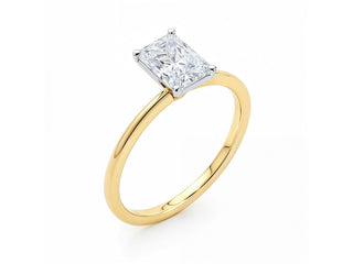 1.50Ct Radiant Lab Grown IGI G/VS1 Diamond Ring in 10K Yellow Gold