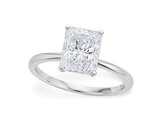 3 Carat Radiant Lab Grown IGI G/VS1 Diamond Solitaire Ring in 10K White Gold