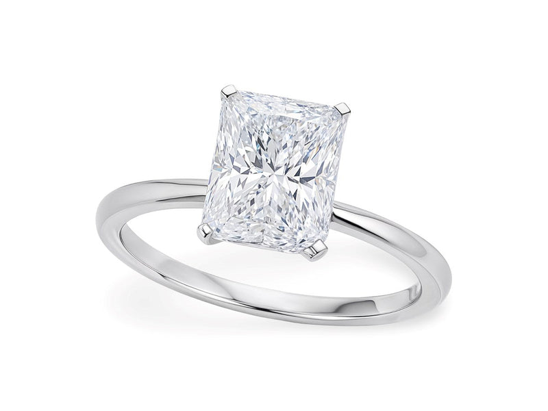 3 Carat Radiant Lab Grown IGI G/VS1 Diamond Solitaire Ring in 10K White Gold